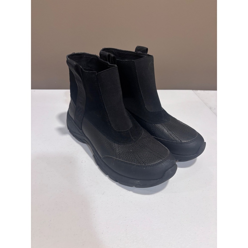 Lands End Womens Black Insulated Chelsea Winter Boots Size 8